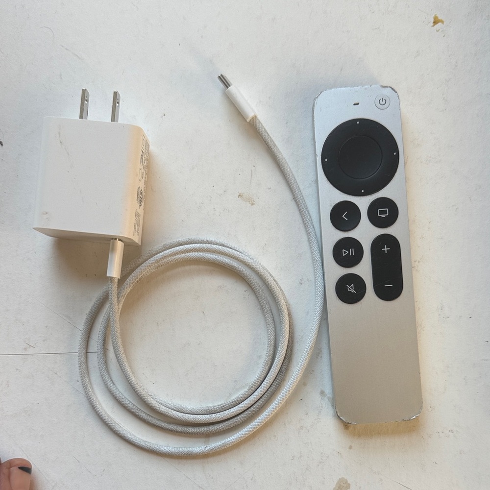 Apple Silver Remote and Charger Set
